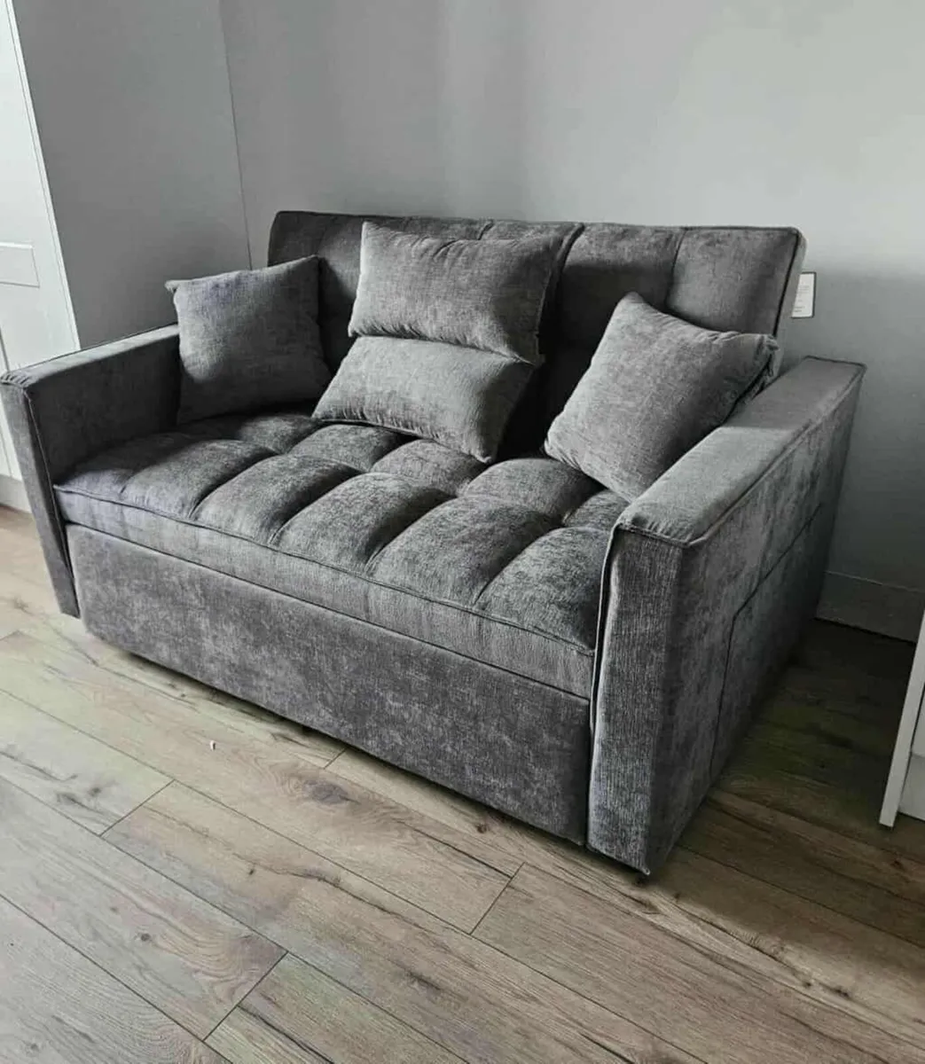 Luna Dark Grey & Light Grey Pull Out Sofa Bed - Image 4