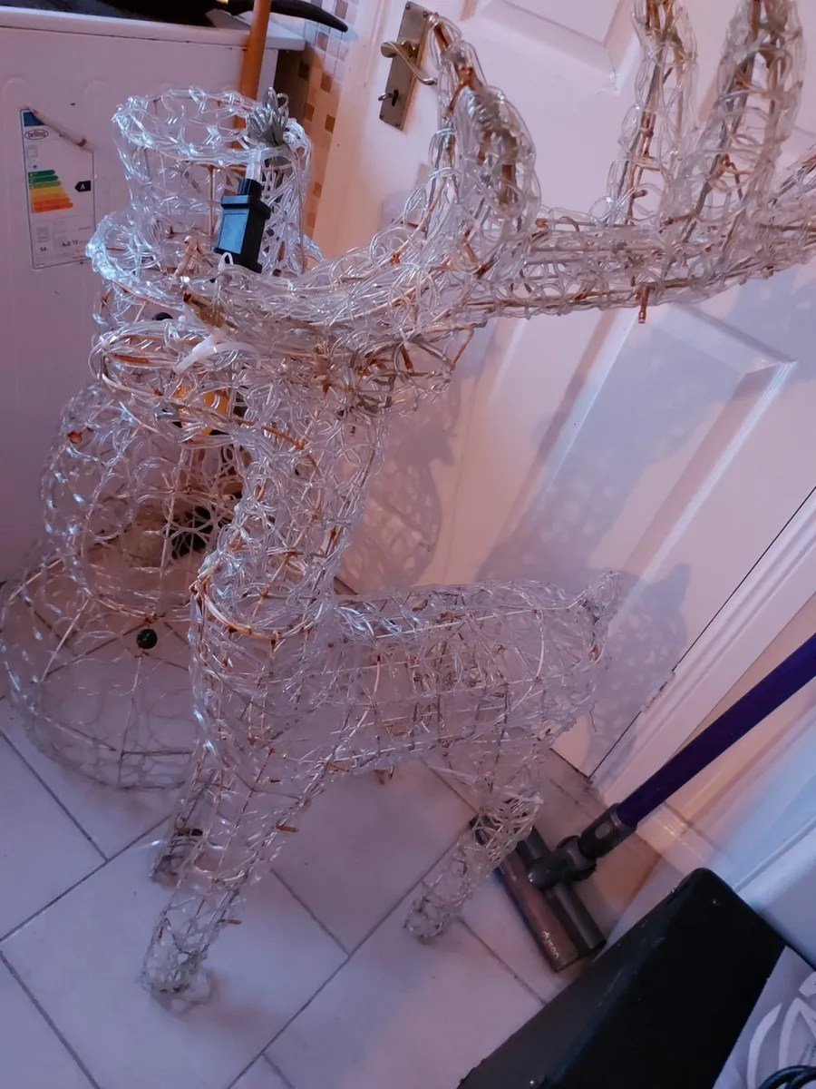 Snowman and Reindeer outdoor Christmas Decorations - Image 2