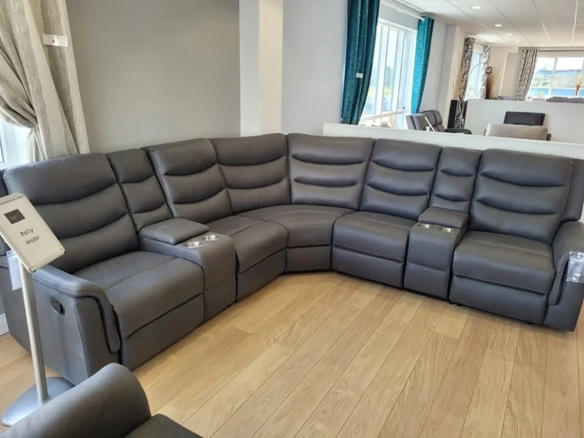 New Grey Micro Fabric Polly Recliner Sofa - Image 3