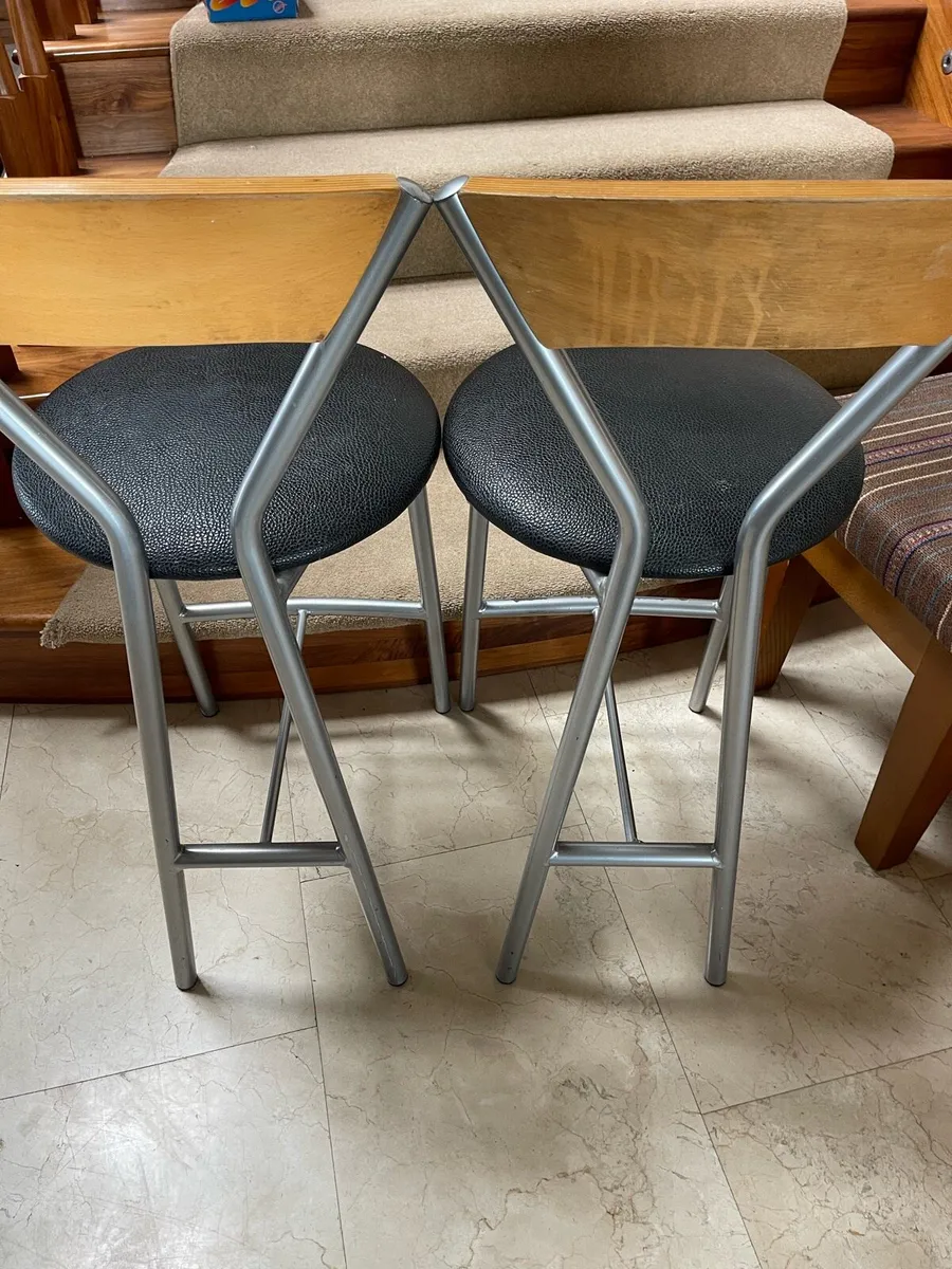 2 x Matching Kitchen Island Breakfast Bar Stools - Image 2