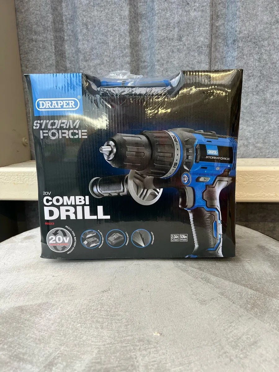 Draper Storm Force 20V Combi Drill 89523 (2x2Ah) - Image 1