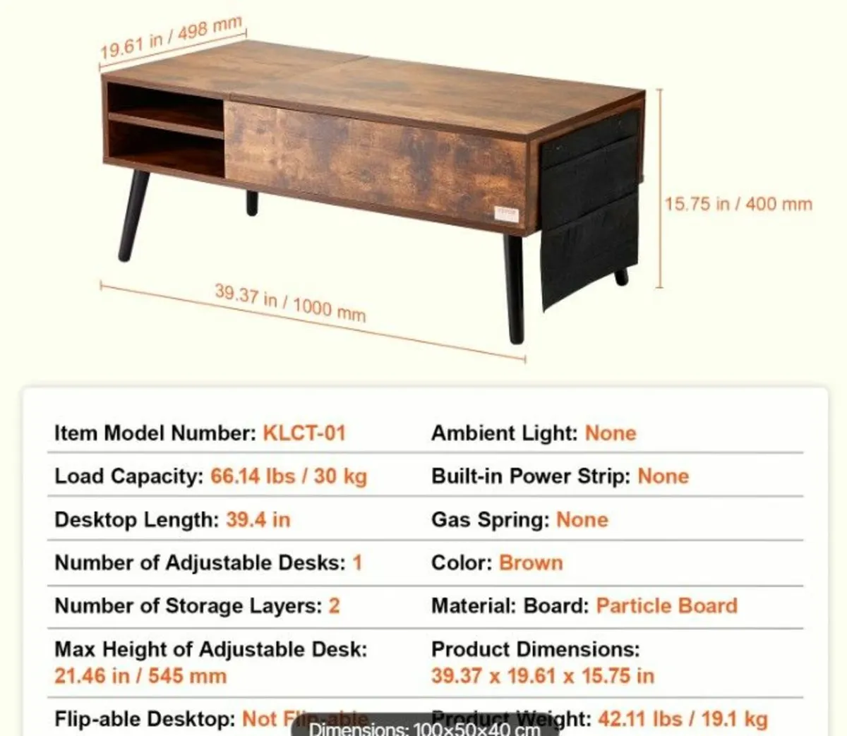 Lift-Top Coffee Table with Hidden Storage - Image 3