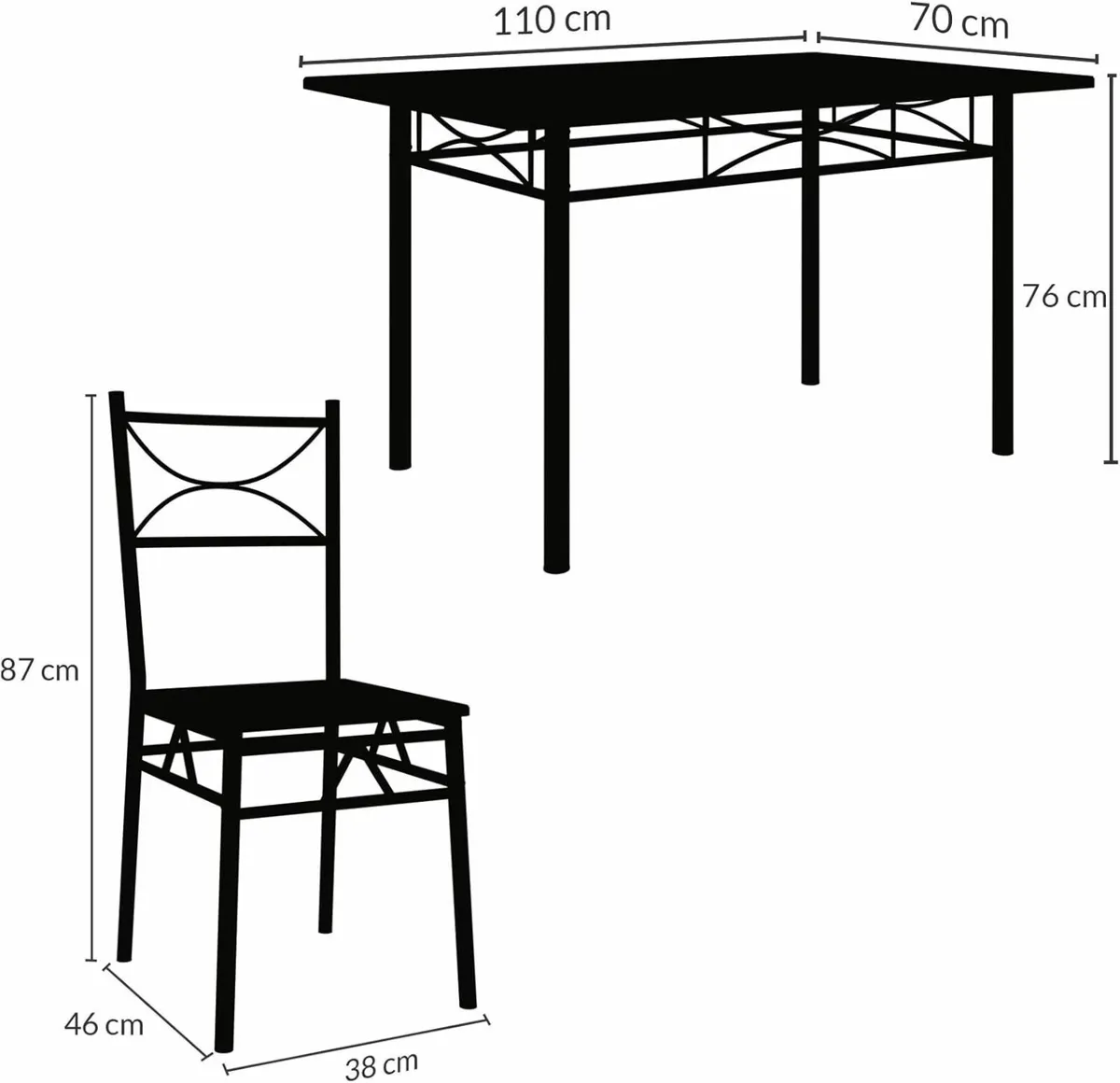 5-Piece Dining Set – Table & 4 Chairs | Compact Me - Image 2