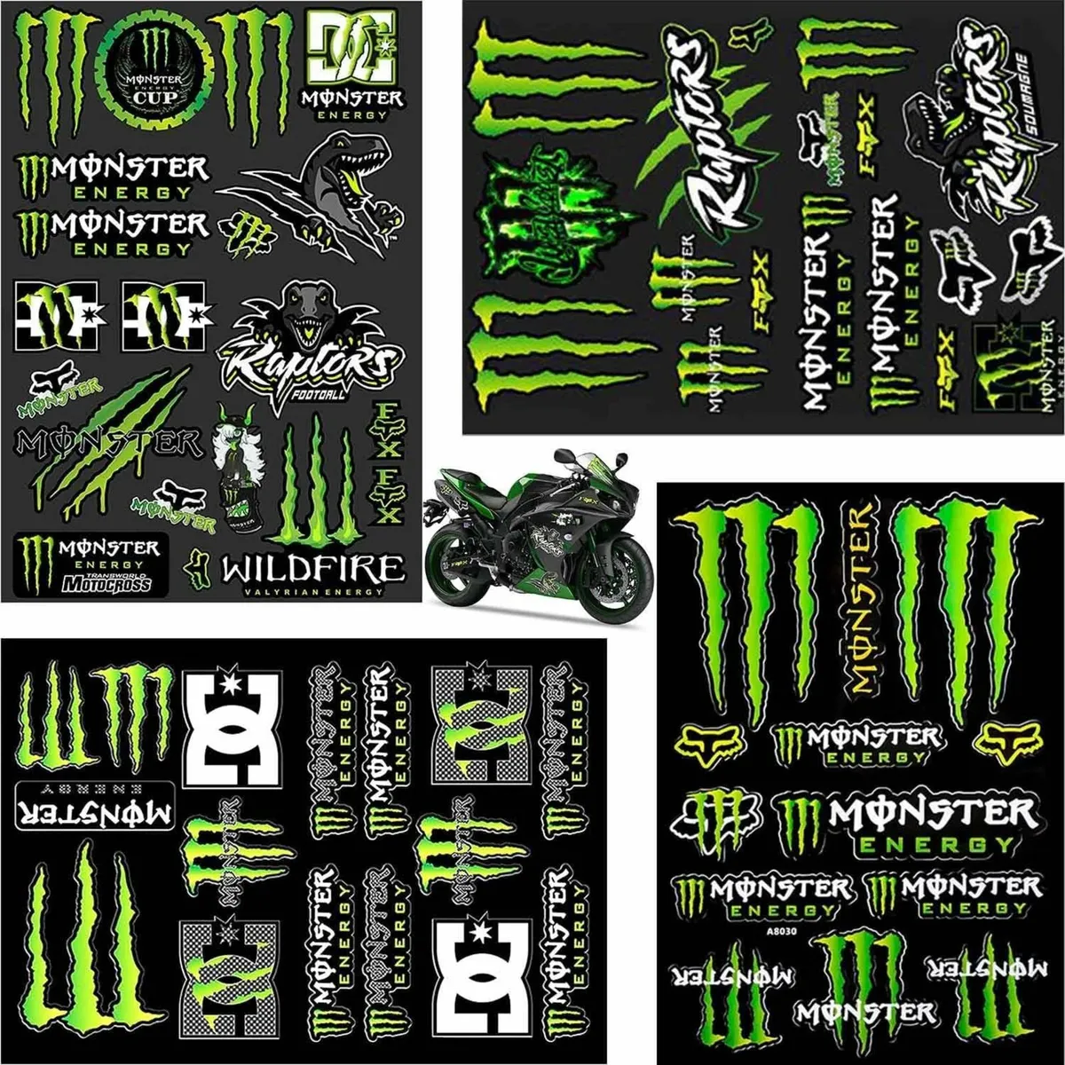 4-Piece Monster Energy Sticker Motorcycle Cool Mot