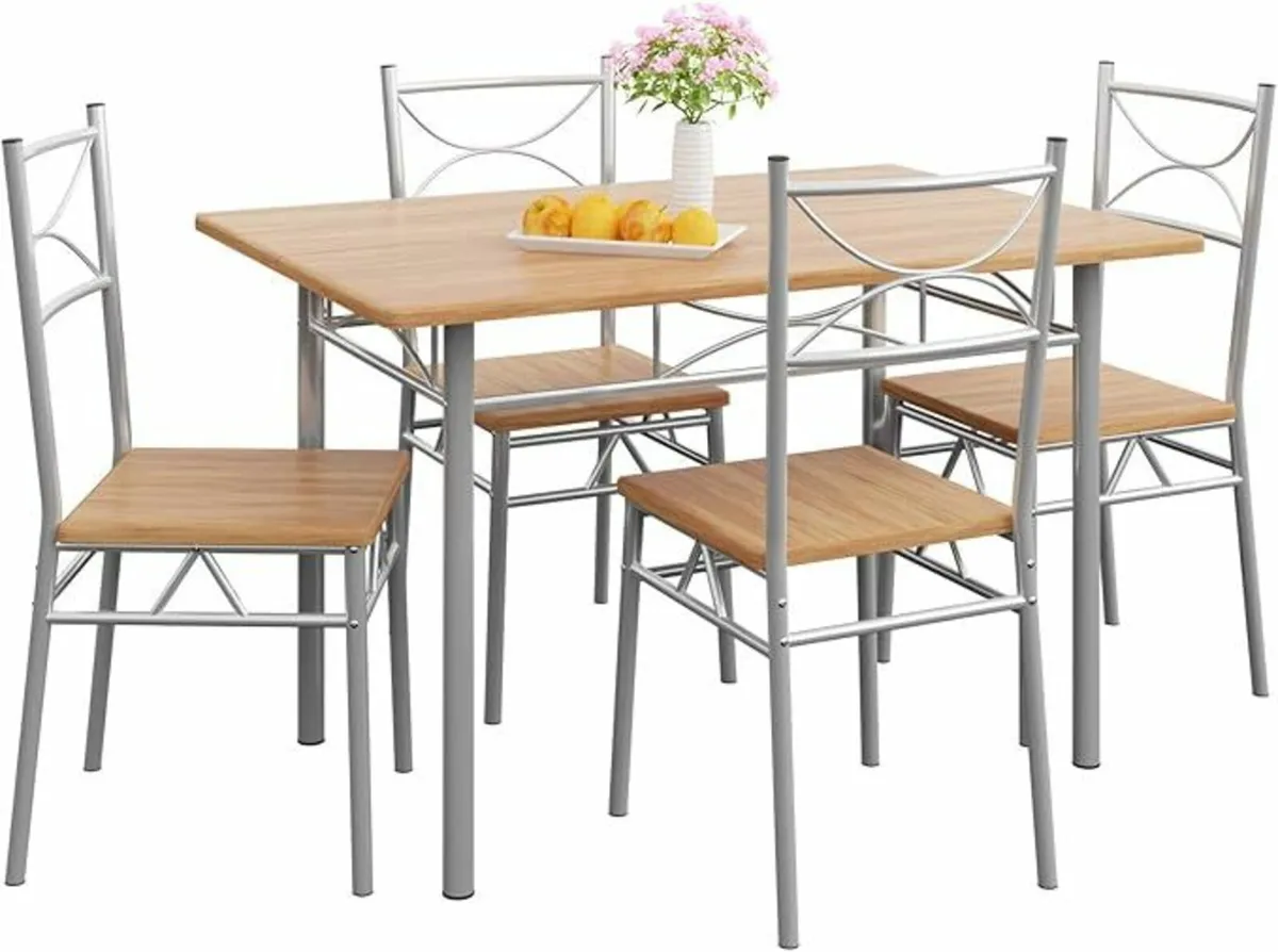 Dining Table Kitchen Table with 4 Chairs - Image 2