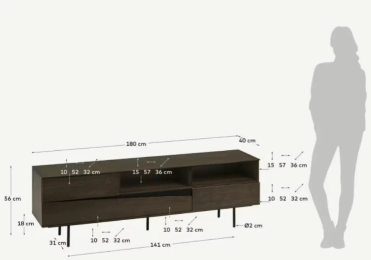 Kave Home Cutt Walnut TV Stand - Image 2