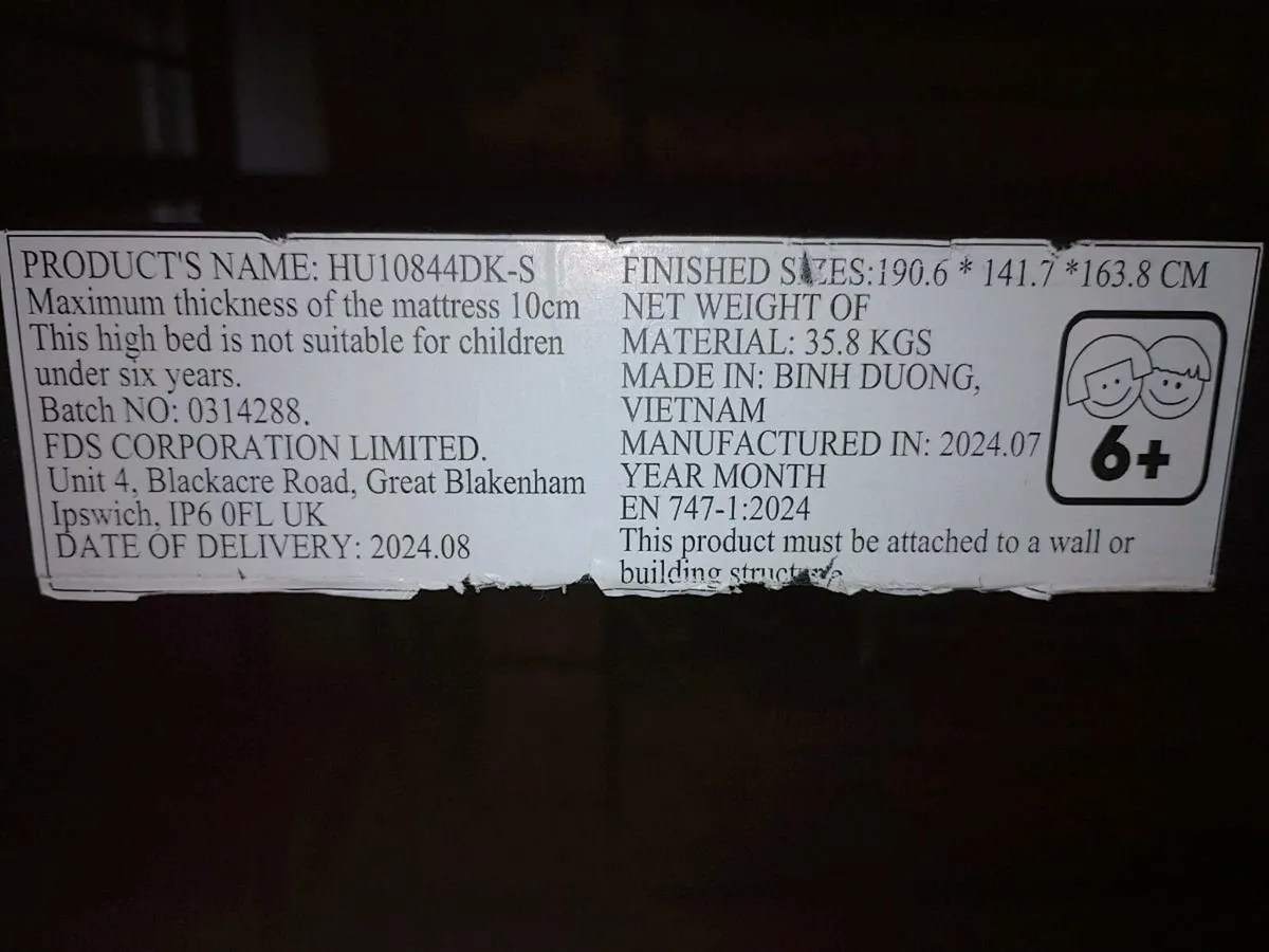 New Ex display Black mason bunk bed - Image 4