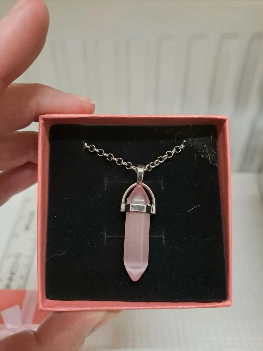 Rose Quartz crystal necklace - Image 1