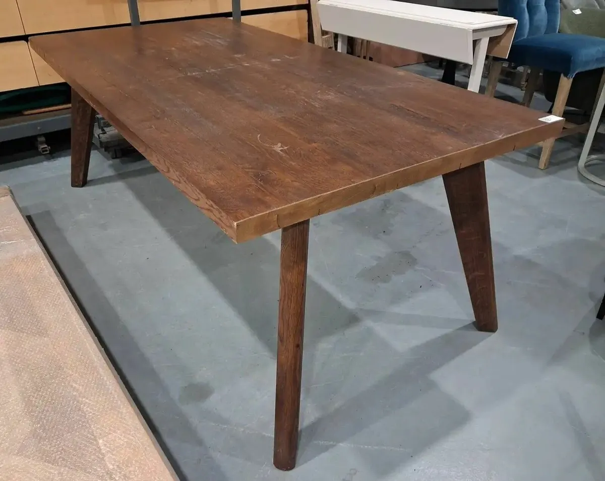 Solid Oak table 2m x 1m - Image 1