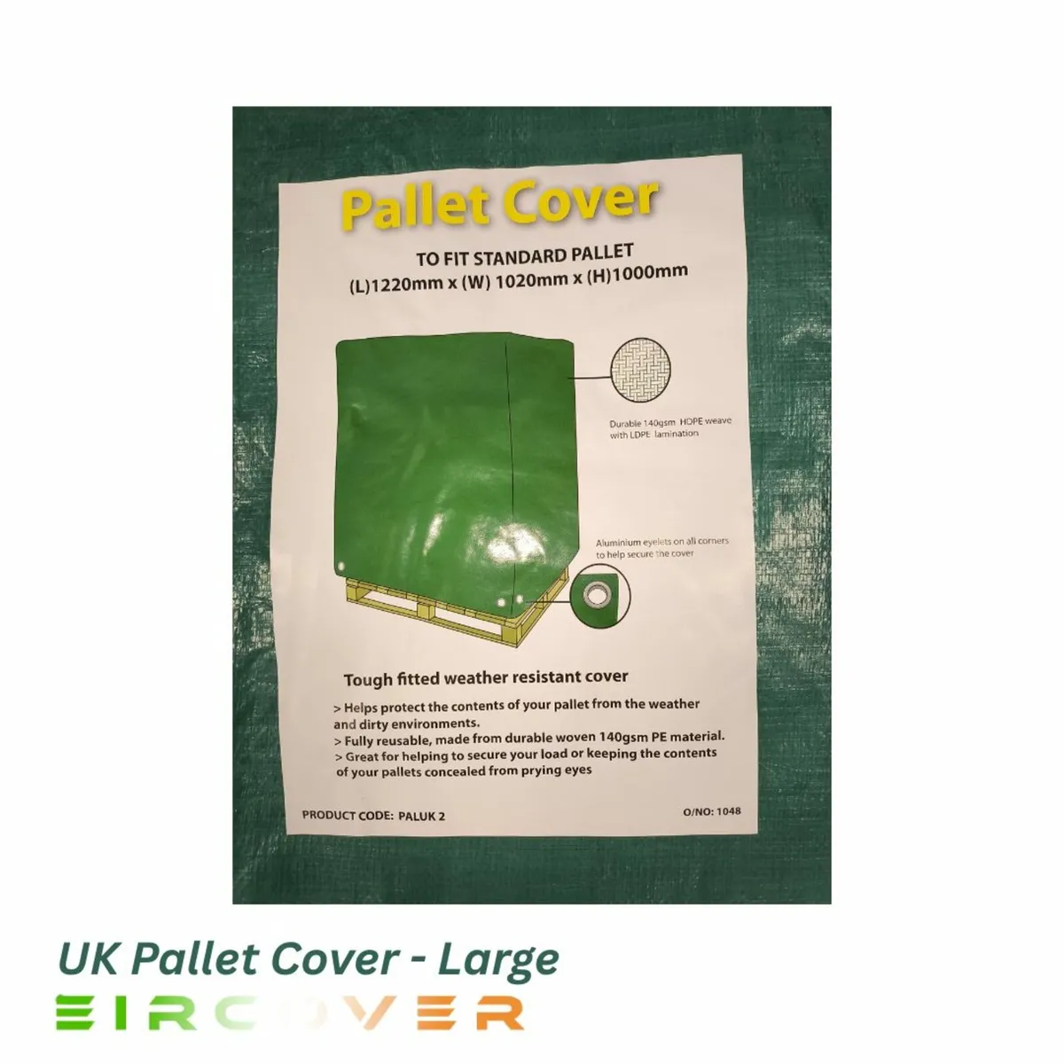 UK Pallet Cover Large - 1220  L x 1020 W x 1500 H - Image 2