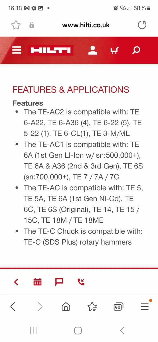 HILTI angle chuch HILTI TE14, TE15 ,TE6S - Image 3
