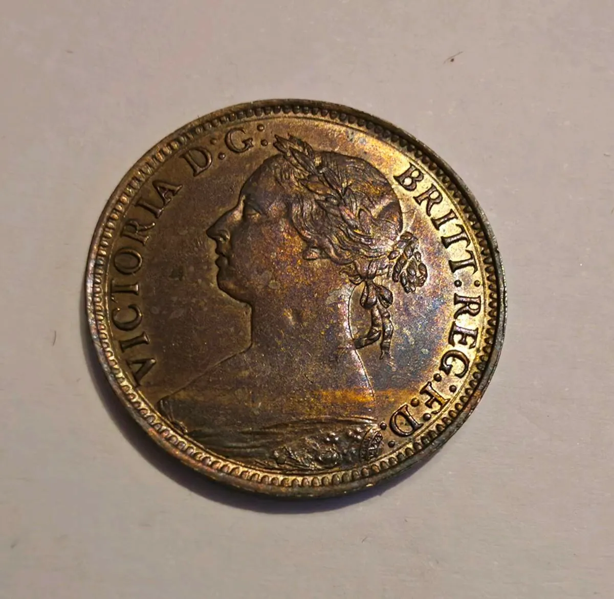 1890 british farthing - Image 1