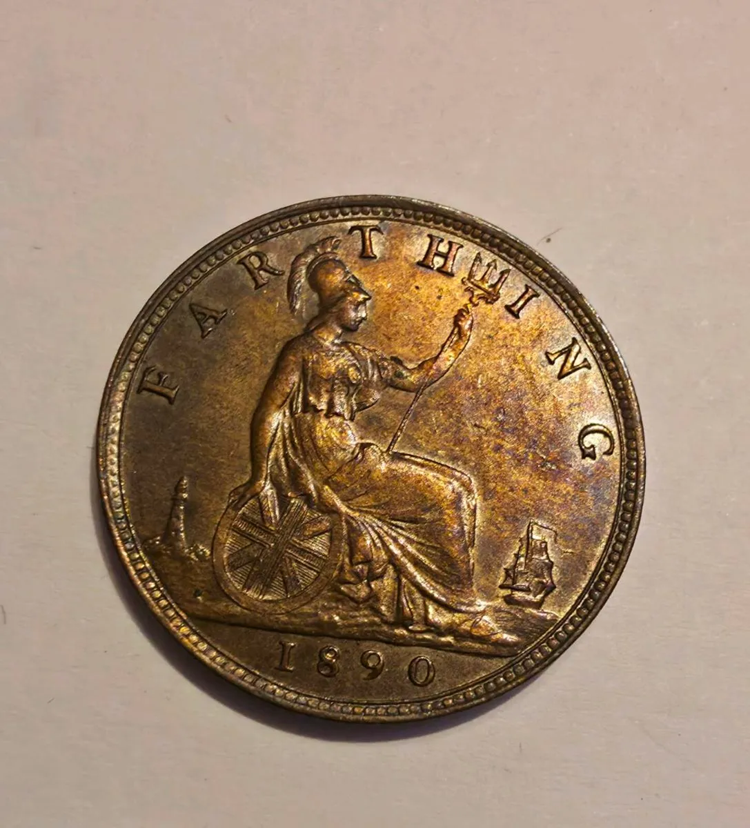 1890 british farthing - Image 2
