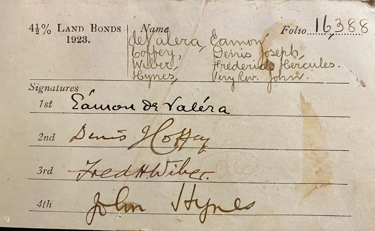 Historical Memorabilia Signatories incl. De Valera - Image 1
