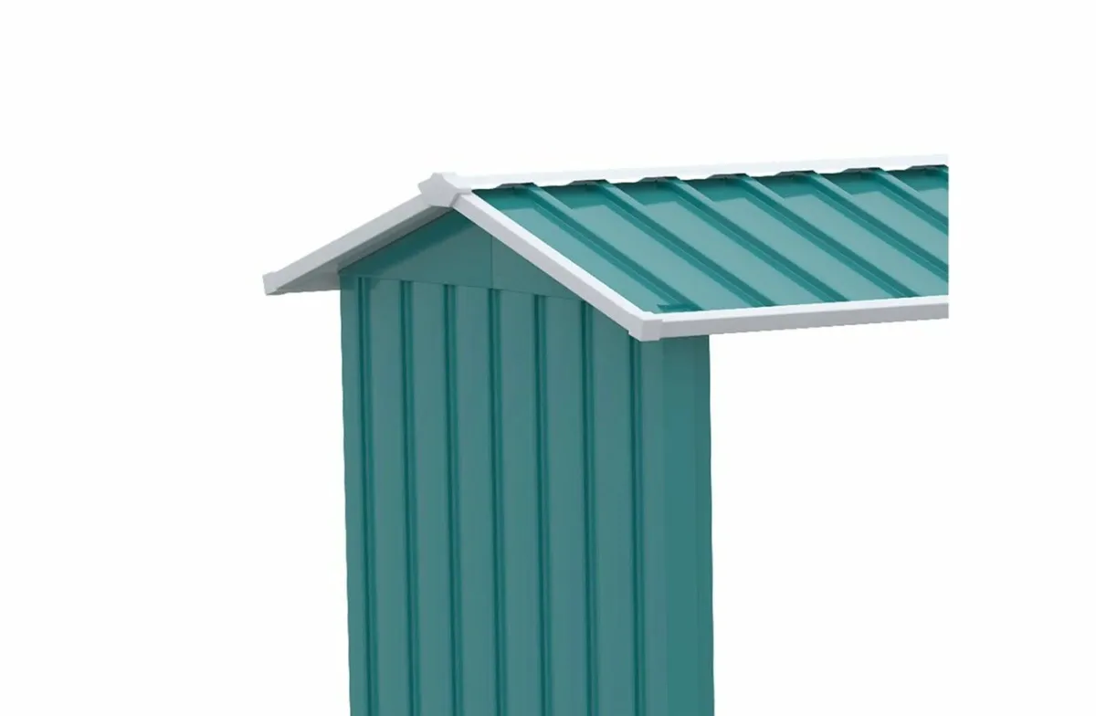 Galvanised Steel Firewood Log Store with Sloped Ro - Image 3