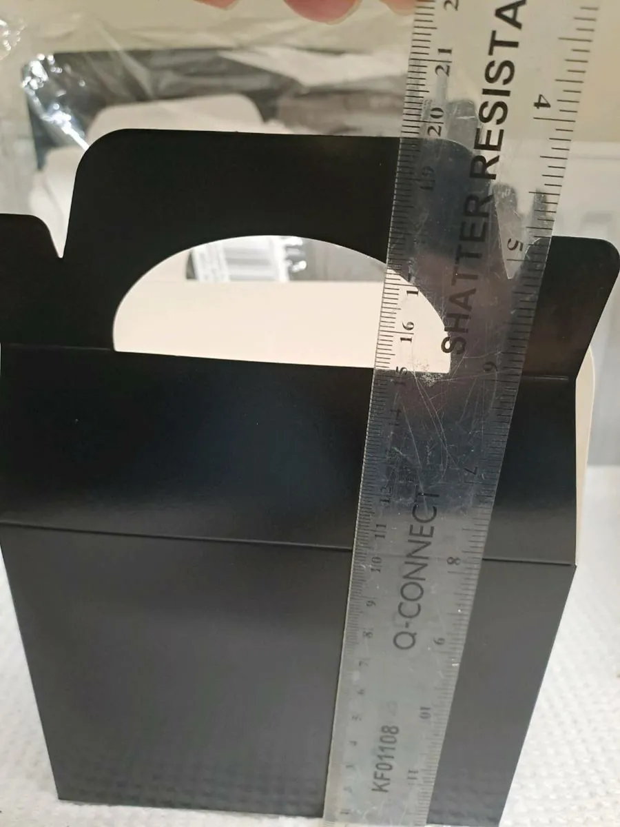 50x Black Food / Cake Boxes with Handles New - Image 2