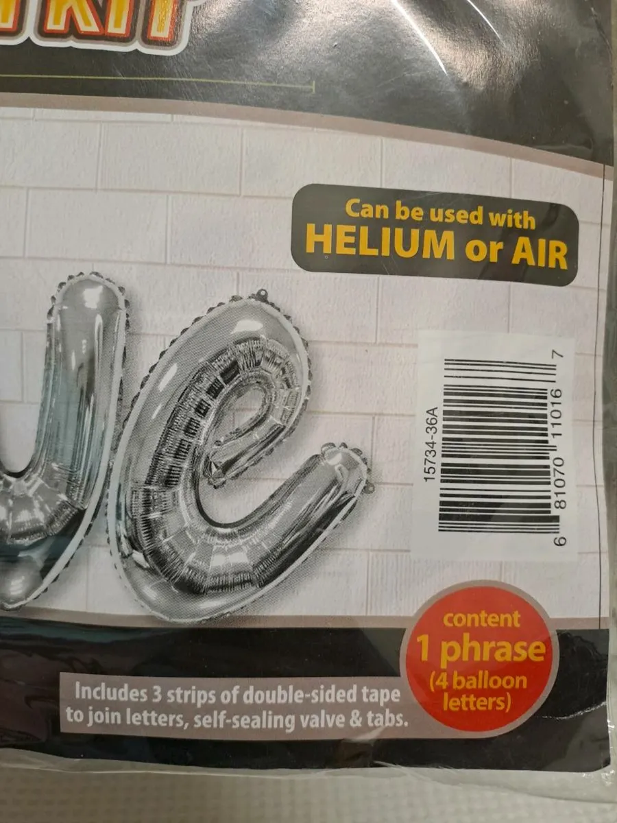 Jumbo Silver LOVE Foil Balloon Kit Helium or Air - Image 3