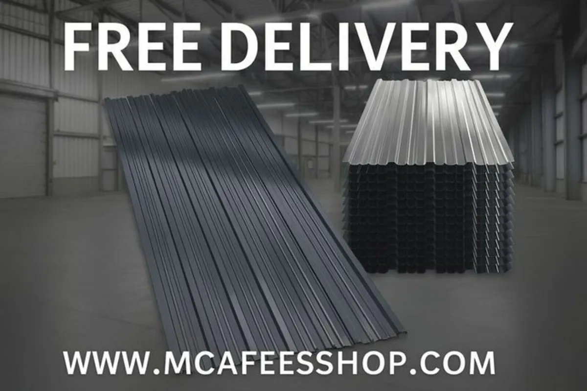 24 x Galvanised Trapezoidal Corrugated Roofing She - Image 1