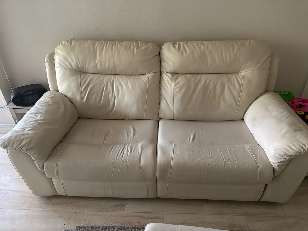 Leather reclining sofa set - Image 2