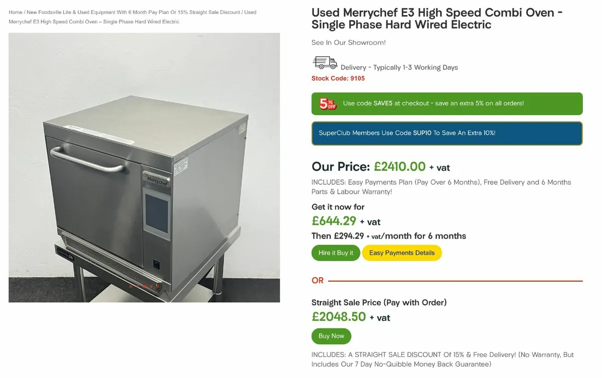 PROFIT NOW, BUY LATER - Merrychef E3 Combi Oven - Image 4