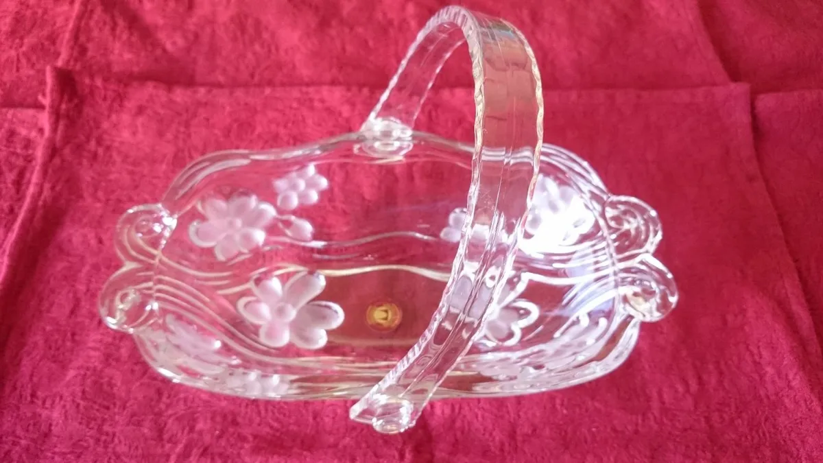 Original Waltherglas Germany Art Deco Glass Basket - Image 2