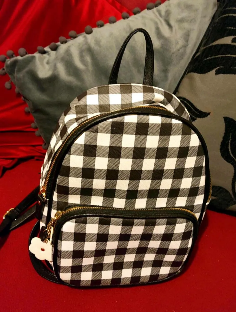 Chic Checkered Mini Backpack – Claire’s - Image 1