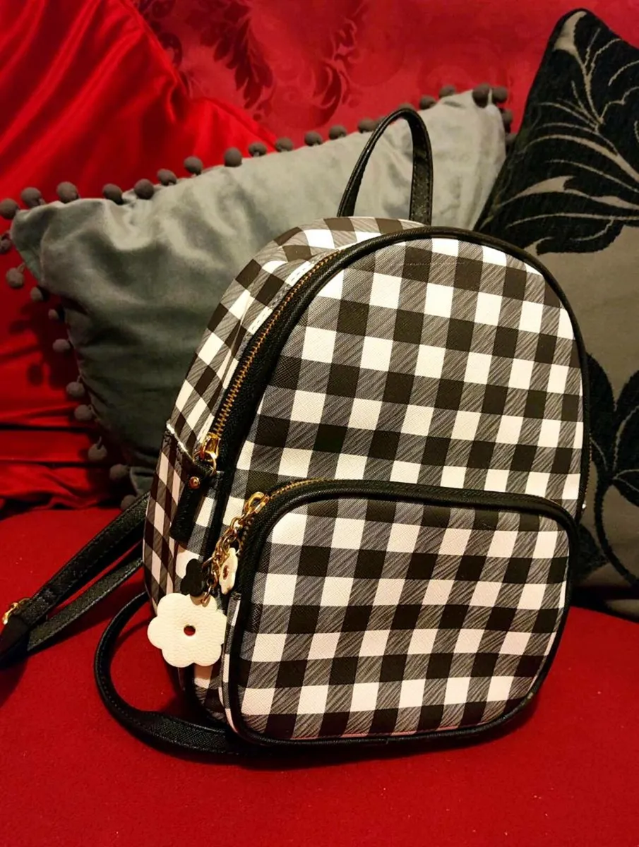 Chic Checkered Mini Backpack – Claire’s - Image 2
