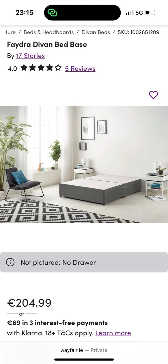 Divan base bed single - Image 1