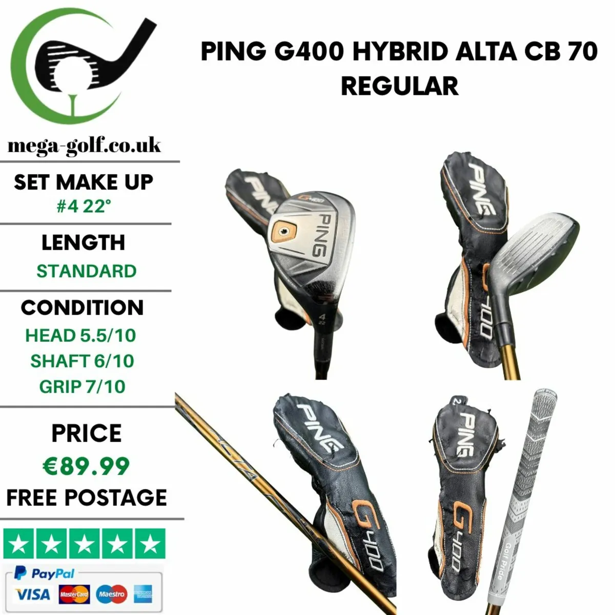 Ping G400 Hybrid / #4 22° / Alta CB 70 Regular - Image 1