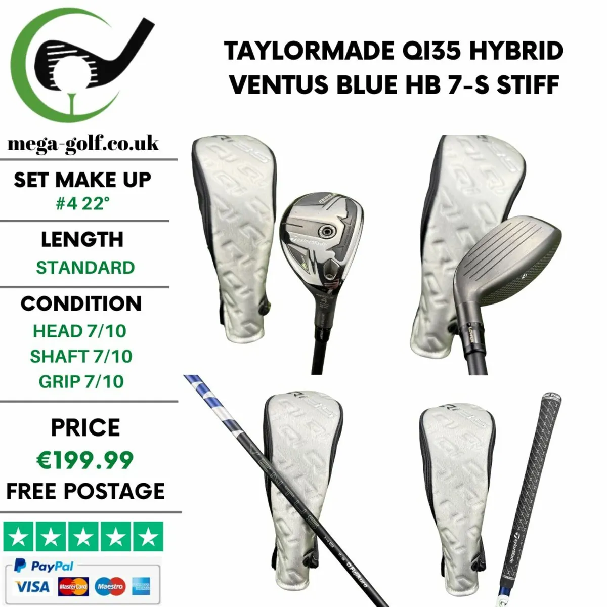 Taylormade Qi35 Hybrid / #4 22° / Stiff - Image 1