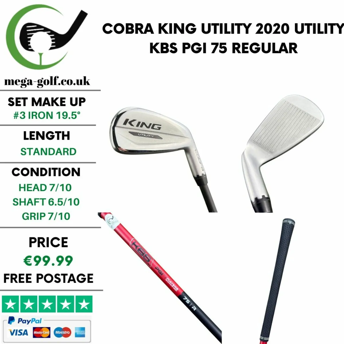 Cobra King Utility 2020 Utility #3 Iron 19.5° - Image 1