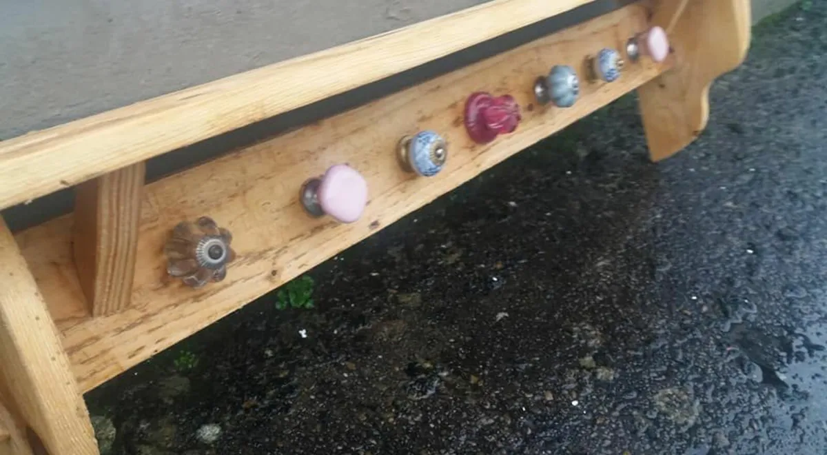 Rustic Floating Shelf  Coat n Hat Rack - Image 3