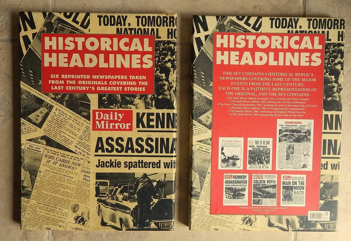 2 Boxed Collections of Historical Headlines - Image 2