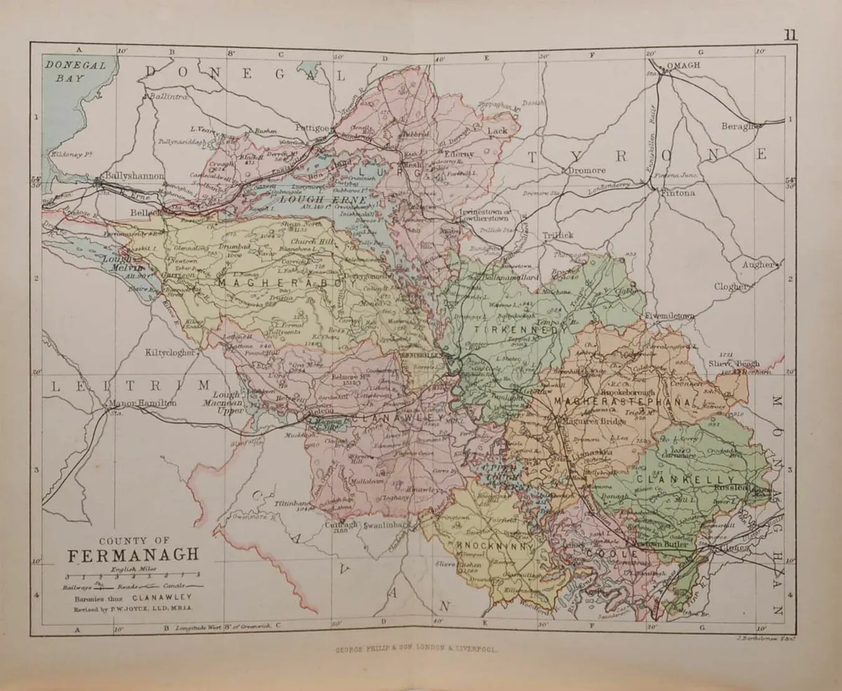 1881 Antique Colour Map of The County of Fermanagh - Image 2