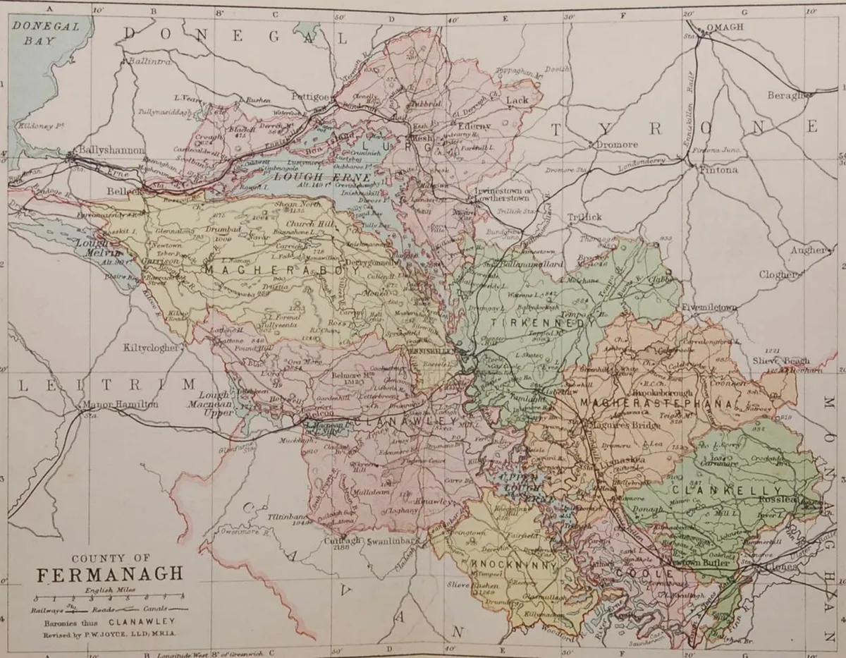 1881 Antique Colour Map of The County of Fermanagh - Image 1