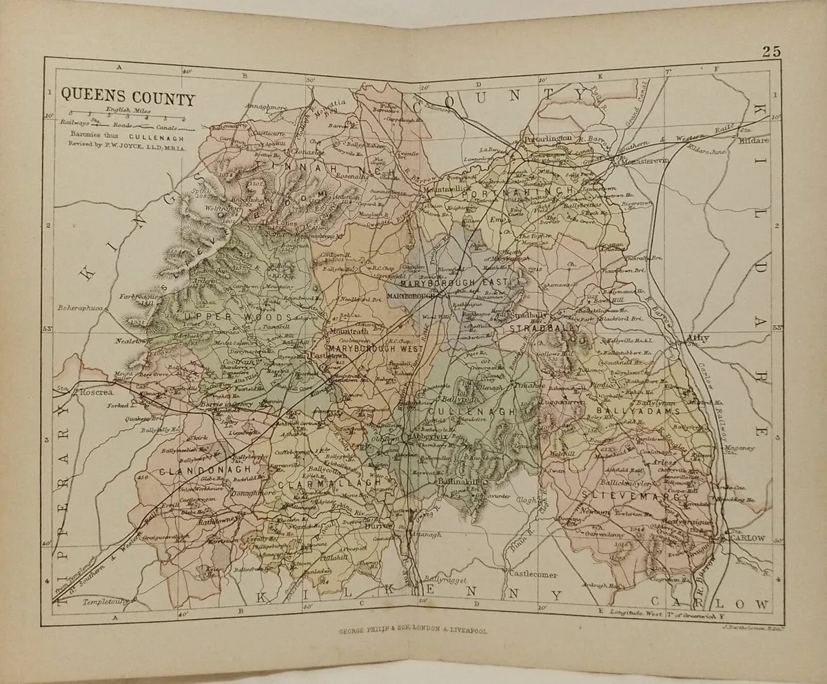 1881 Antique Colour Map of The County of Laois - Image 1