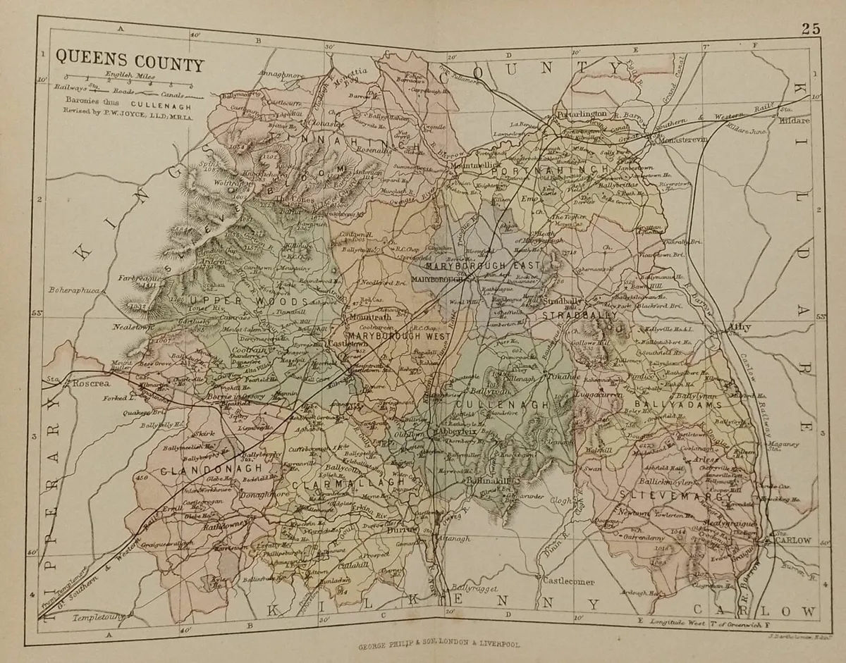 1881 Antique Colour Map of The County of Laois - Image 2