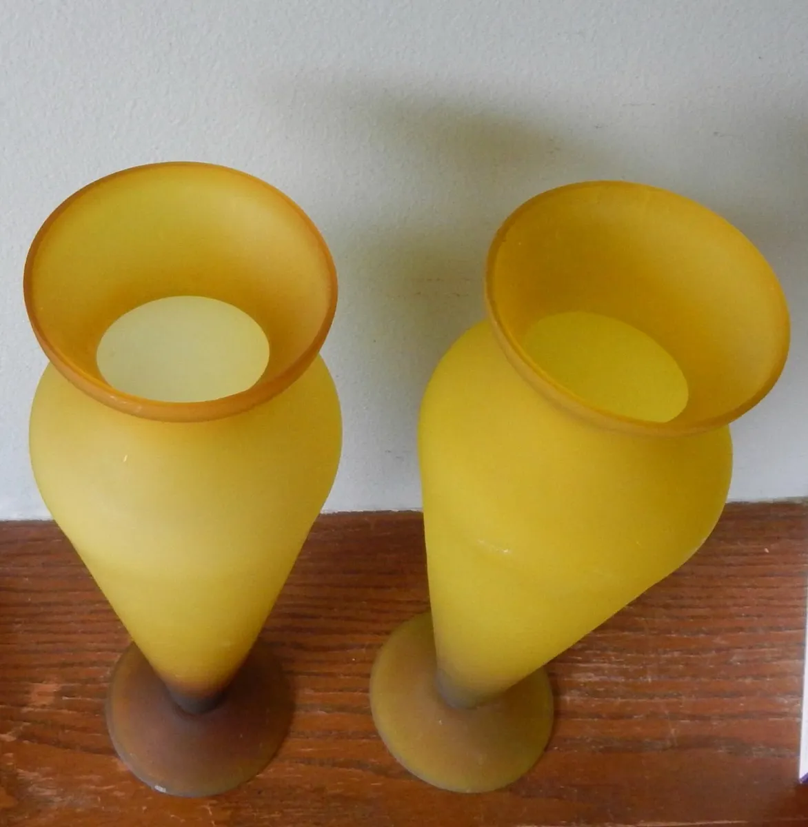 Pair of Frosted Glass Vases - Image 2