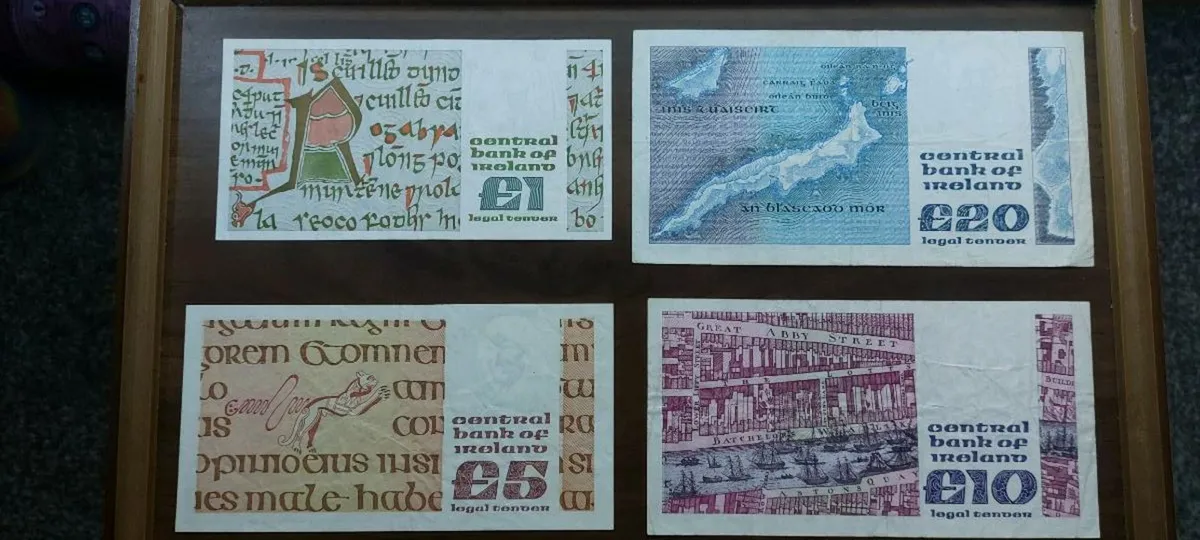 Irish Punt Banknotes B Series £1 £5 £10 £20 - Image 2