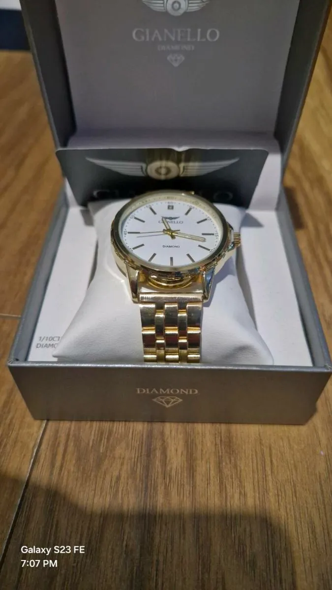 Gianello Gold Plated Stainless Steel Diamond Detai - Image 1