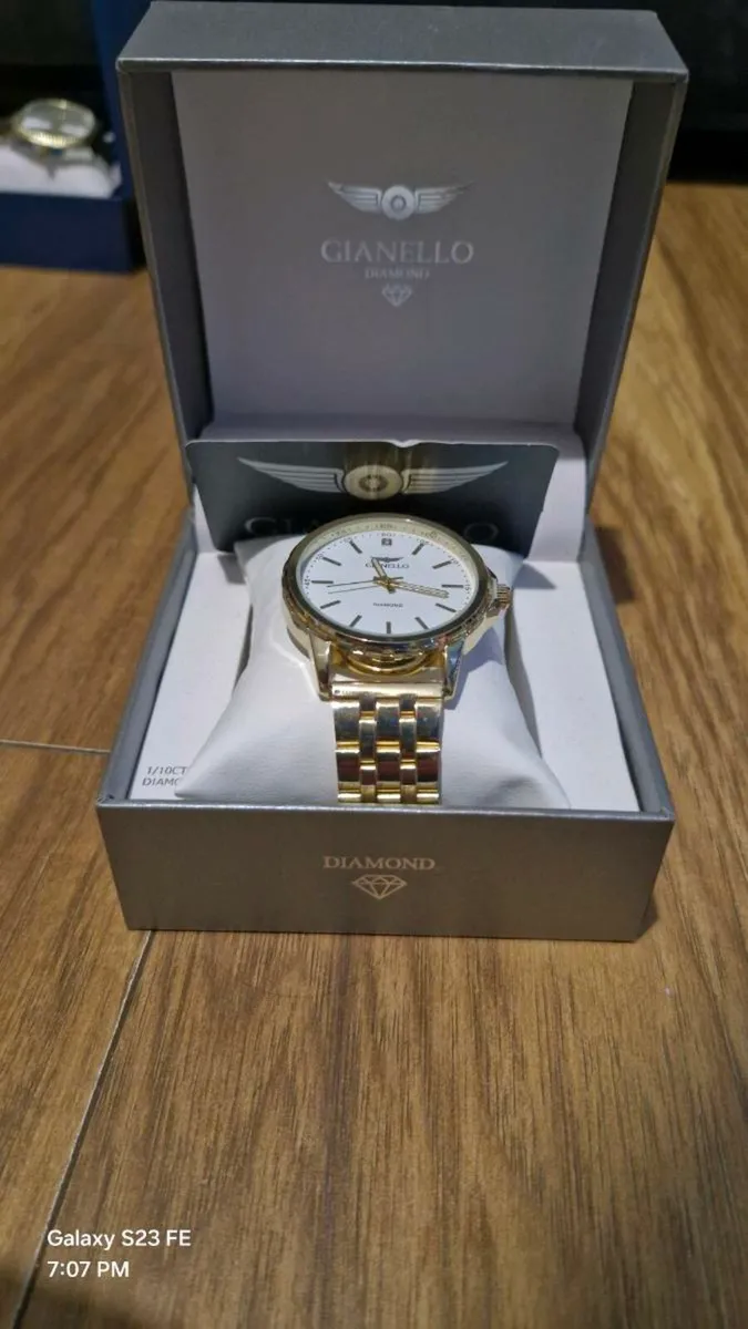 Gianello Gold Plated Stainless Steel Diamond Detai - Image 3