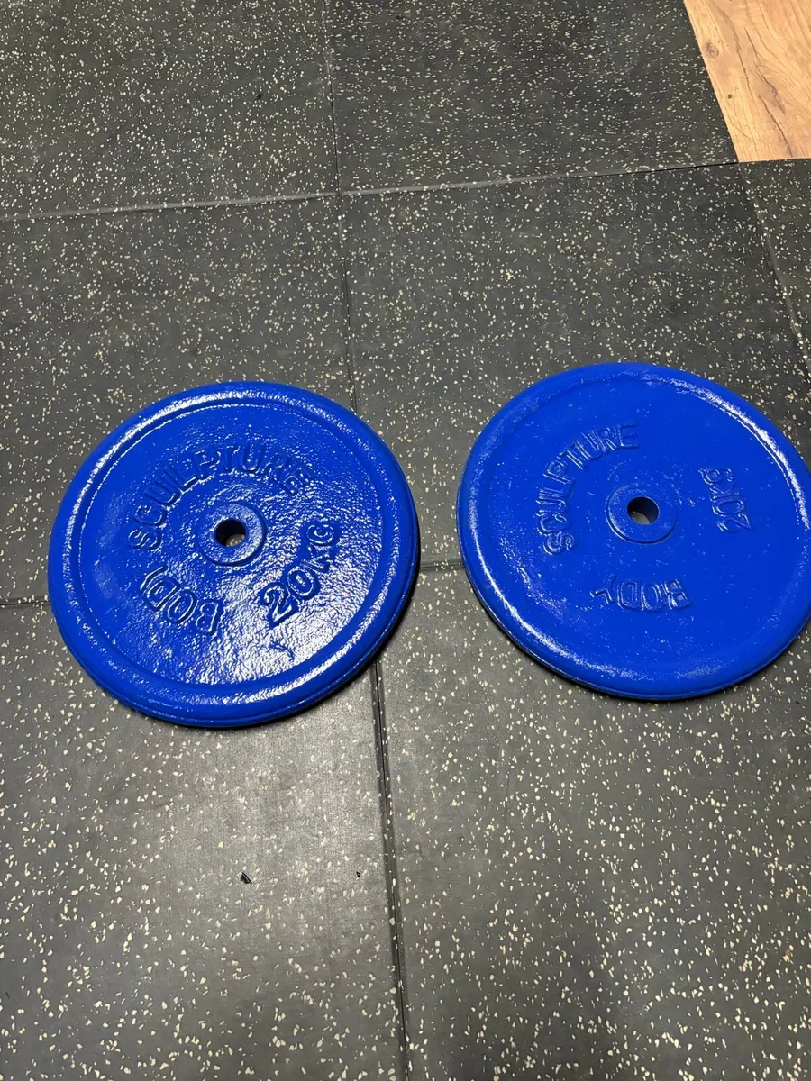 4 X 20KG SOLID METAL WEIGHT PLATES, STANDARD SIZE! - Image 3