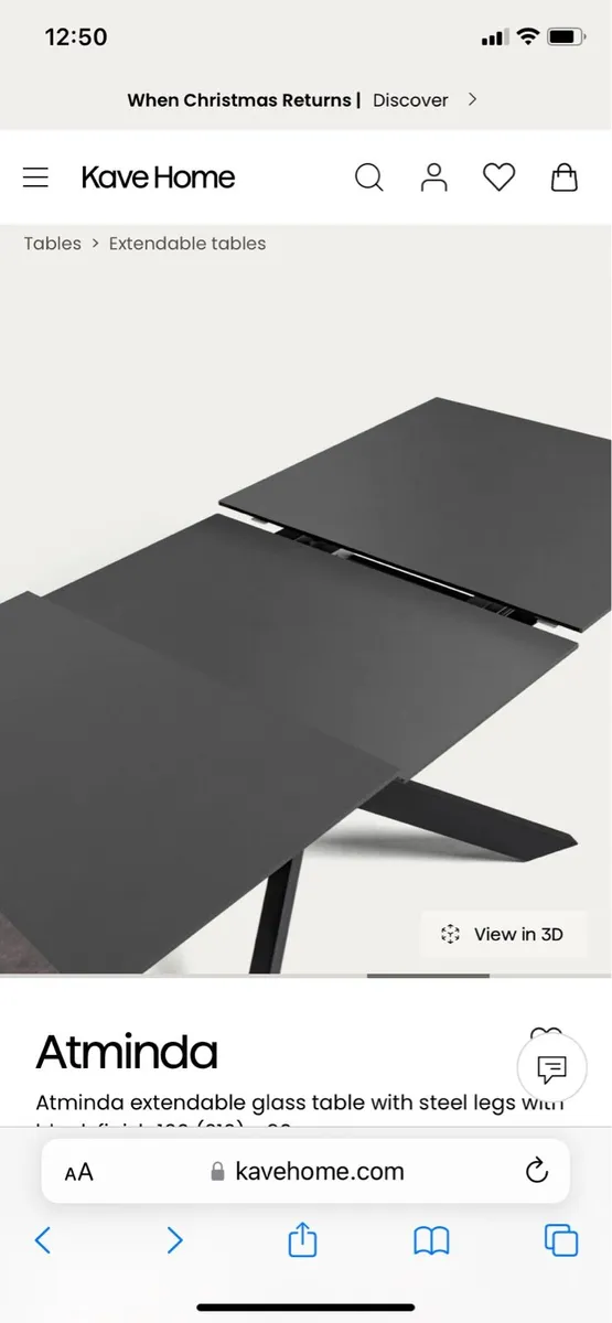 Kave home atminda extendable table new in box - Image 3
