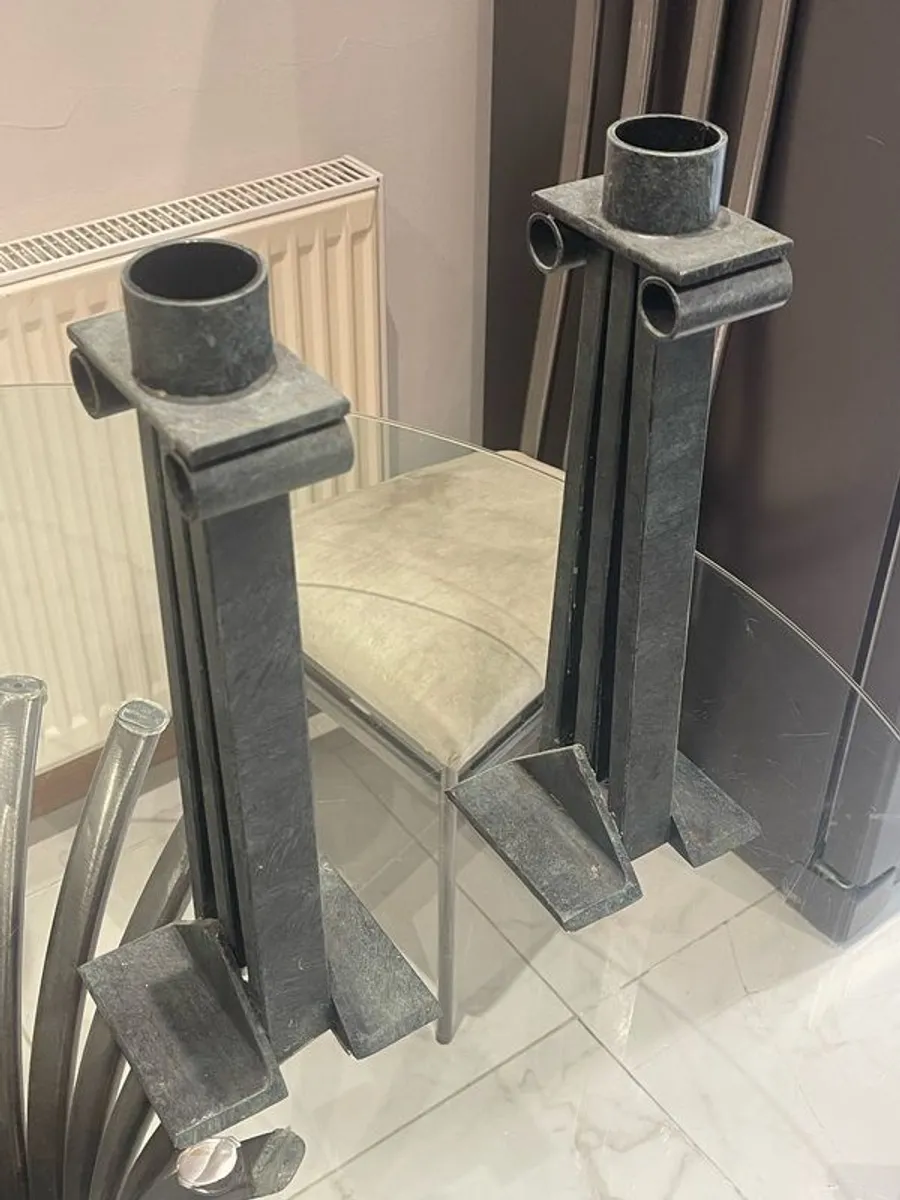 Al Frank Table lamp and candle stick holders - Image 1