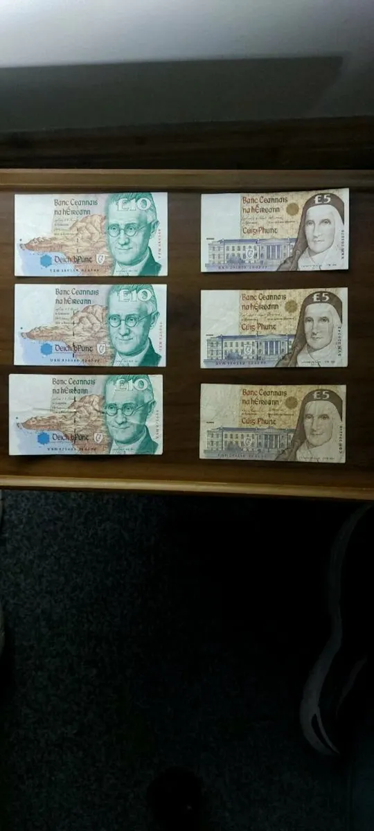 Irish Pre-Euro Banknotes C SeriesBundle 5 &10pound - Image 2