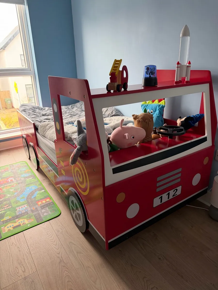Firefighter Themed Bed + Mattress Included - Image 1