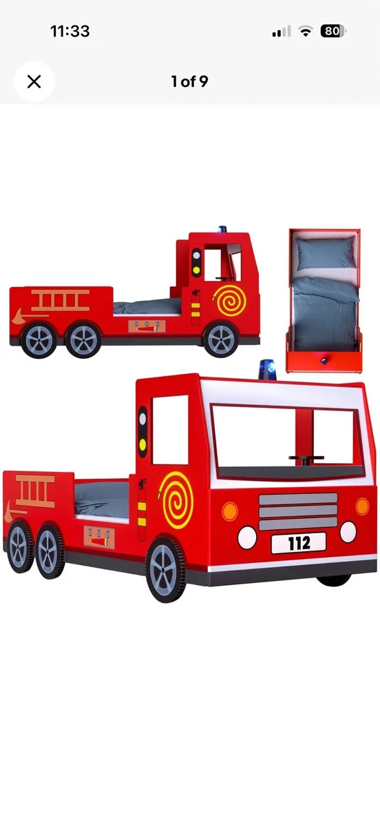 Firefighter Themed Bed + Mattress Included - Image 4