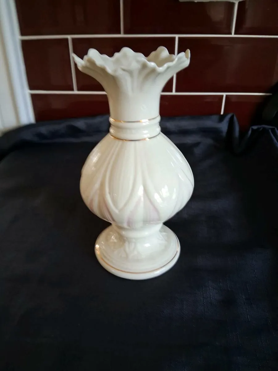 Belleek China Lotus Blossom Vase - Image 1