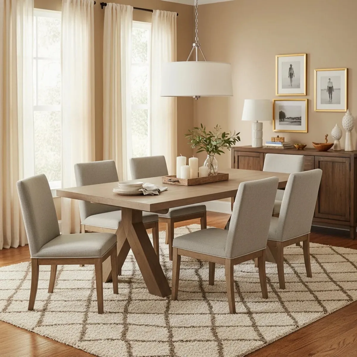 Oak Dining Table with Y Leg 200cm New - Image 1