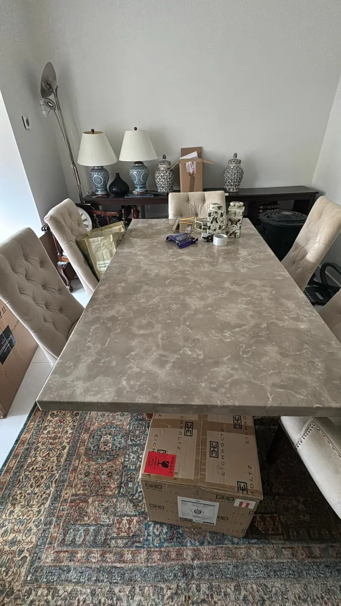 Marble Dining table with chairs - Image 2
